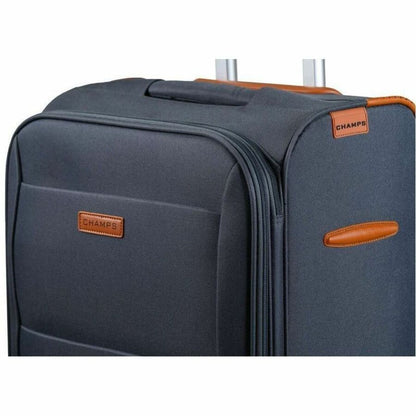 Alternate-Image2 Image for CHAMPS Classic Collection - 3-piece Softside Luggage set - Grey