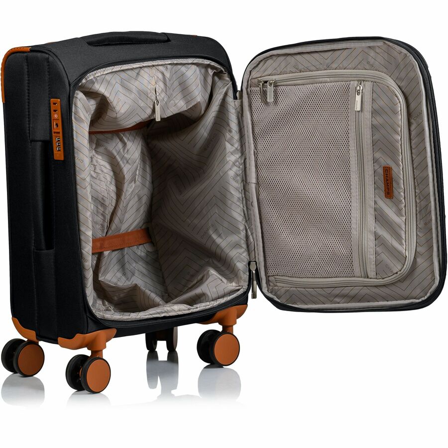 Alternate-Image2 Image for CHAMPS Classic Collection - 3-piece Softside Luggage set - Black