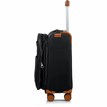 Alternate-Image1 Image for CHAMPS Classic Collection - 3-piece Softside Luggage set - Black