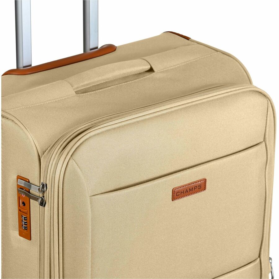 Alternate-Image3 Image for CHAMPS Classic Collection - 3-piece Softside Luggage set - Khaki