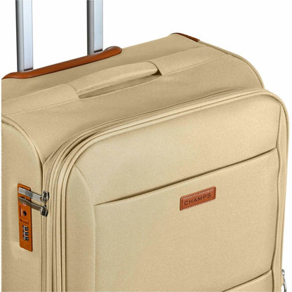 Alternate-Image3 Image for CHAMPS Classic Collection - 3-piece Softside Luggage set - Khaki