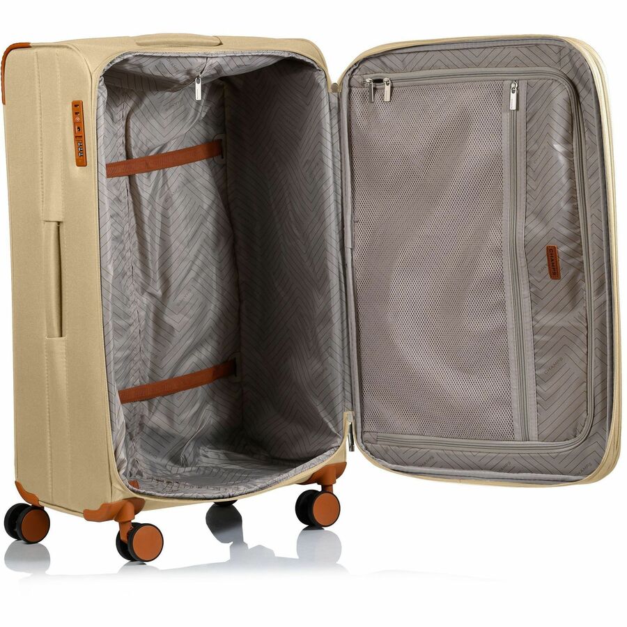 Alternate-Image1 Image for CHAMPS Classic Collection - 3-piece Softside Luggage set - Khaki