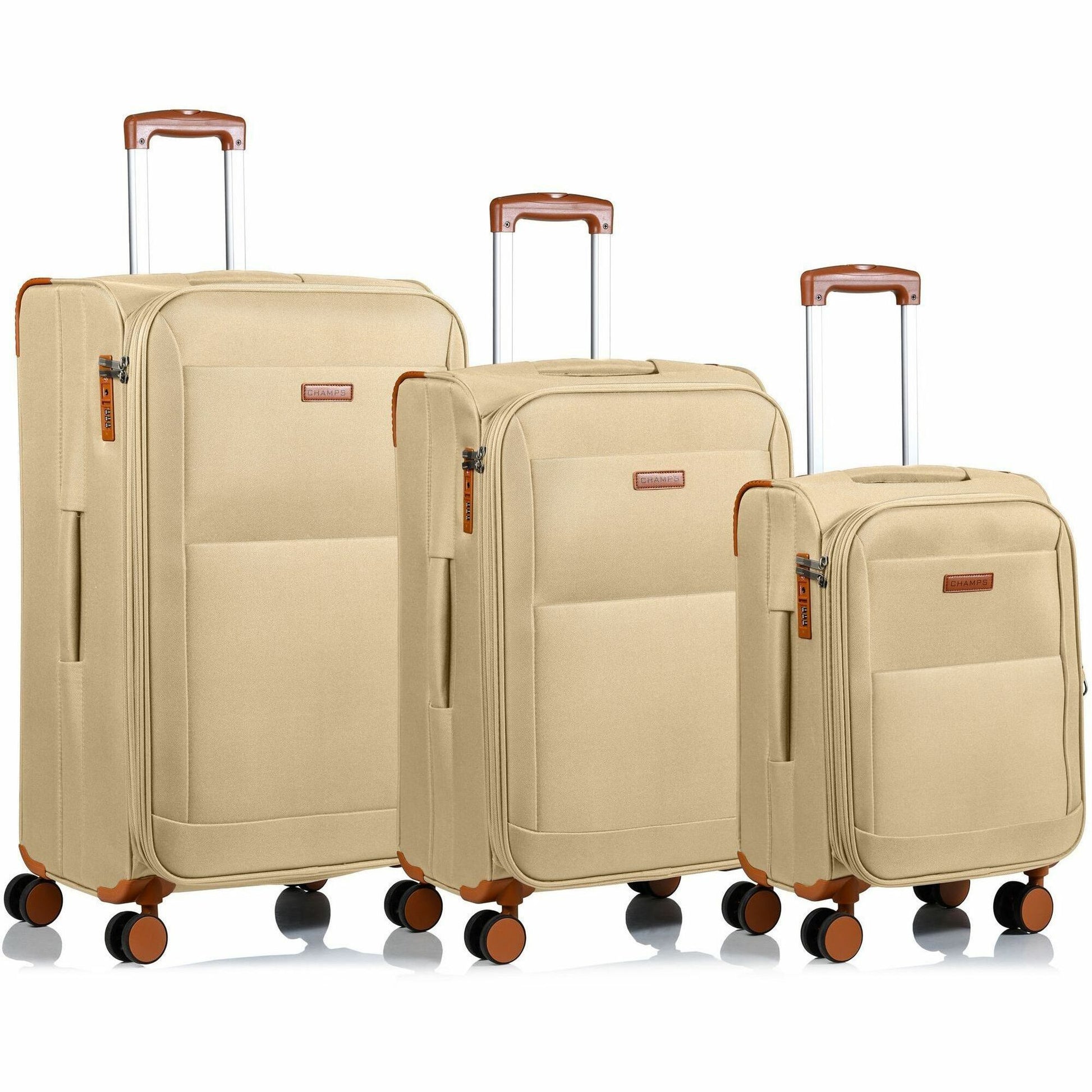 Main Image for CHAMPS Classic Collection - 3-piece Softside Luggage set - Khaki