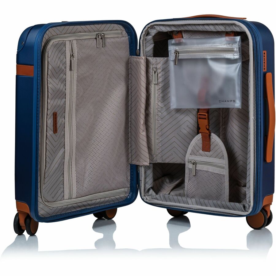 Alternate-Image6 Image for CHAMPS Vintage Collection - Hardside Carry-on - Navy