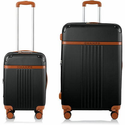 Front Image for CHAMPS Vintage Collection - 2-piece Hardside Luggage set - Black