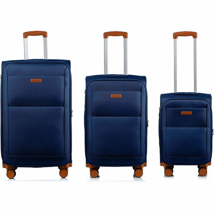 Front Image for CHAMPS Classic Collection - 3-piece Softside Luggage set - Navy
