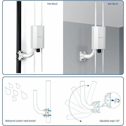 Alternate-Image4 Image for TRENDnet Universal Wall/Pole Mount Bracket 2-Pack, TEW-P012K, Mounting Bracket and Hardware Included, Compatible with Most Wireless Access Points and Surveillance Cameras, Waterproof
