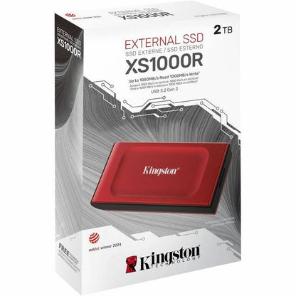 Alternate-Image2 Image for Kingston XS1000 2 TB Portable Solid State Drive - External - Red