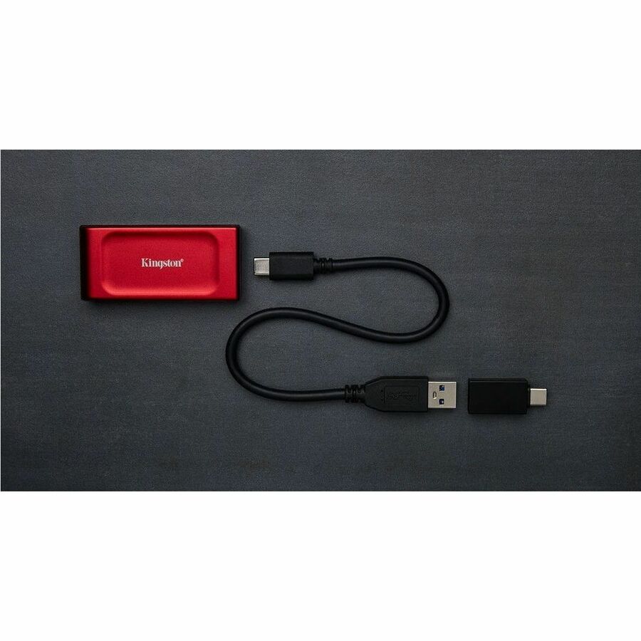 Alternate-Image3 Image for Kingston XS1000 2 TB Portable Solid State Drive - External - Red
