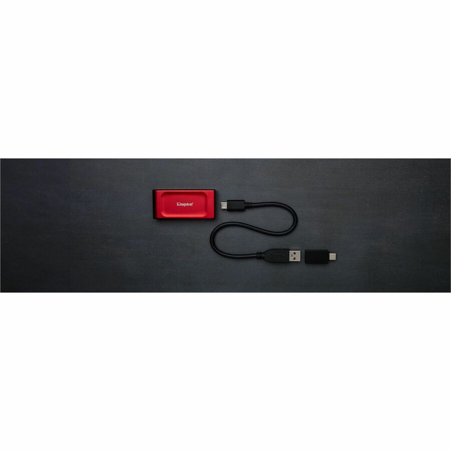 Alternate-Image3 Image for Kingston XS1000 1 TB Portable Solid State Drive - External - Red