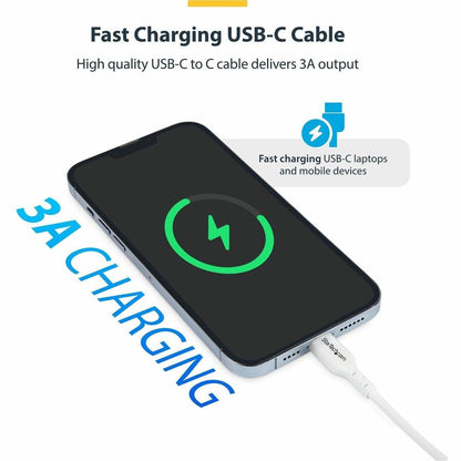 Alternate-Image3 Image for StarTech 2-Pack 6ft (1.8m) USB-C Charging Cable, Charge & Sync, 60W (3A) PD, USB 2.0 Laptop Charger Cable, TPE Jacket, Charging Cord