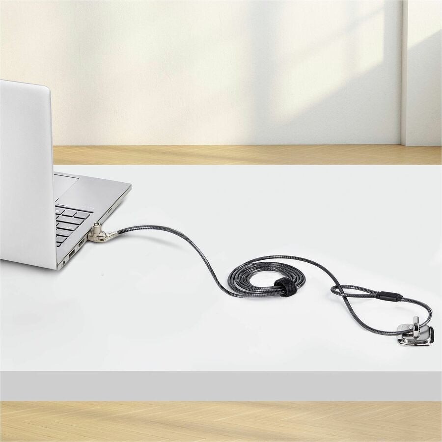 Alternate-Image9 Image for StarTech Slim Lock Noble Wedge&reg; Slot Compatible, 5ft (1.5m) Keyed Locking Cable, Anti-Theft Security For Laptop/Notebook Computer, TAA