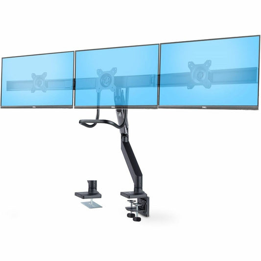 Main Image for StarTech.com Crossbar Triple Monitor Desk Mount For Up To 3x 27in Screens, VESA 75x75/100x100, Tool-Less Arm Adjustments, C-Clamp/Grommet