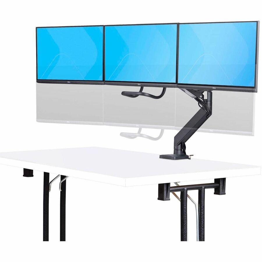 Alternate-Image2 Image for StarTech.com Crossbar Triple Monitor Desk Mount For Up To 3x 27in Screens, VESA 75x75/100x100, Tool-Less Arm Adjustments, C-Clamp/Grommet