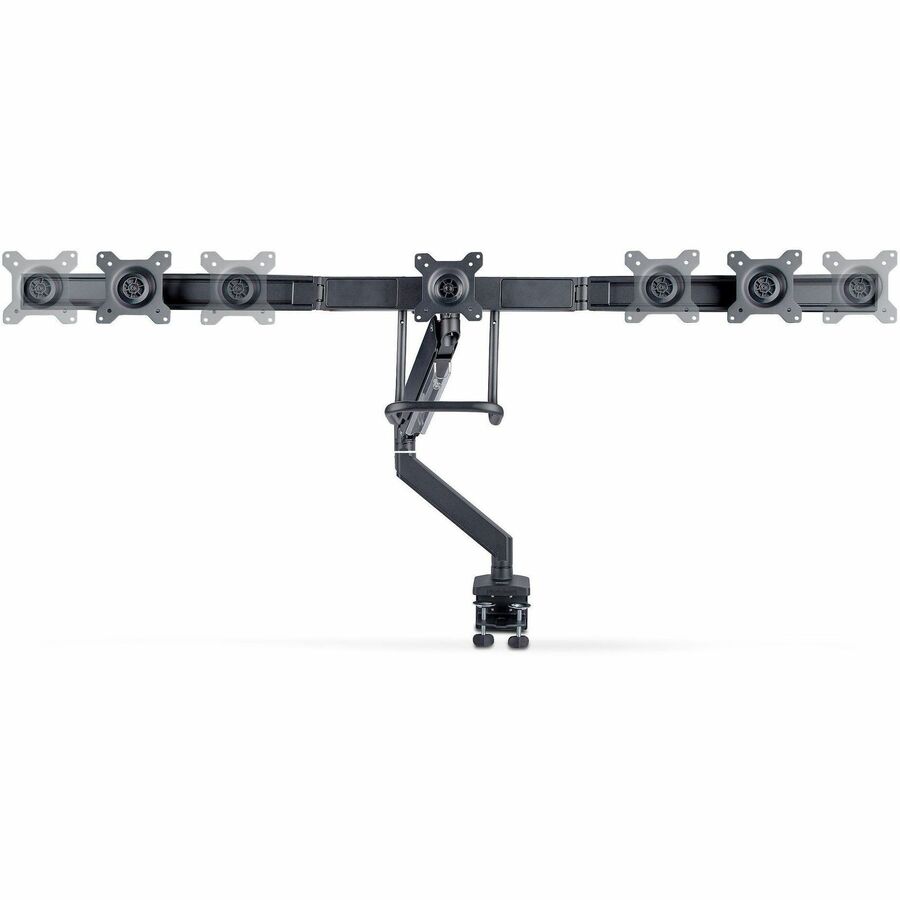 Front Image for StarTech.com Crossbar Triple Monitor Desk Mount For Up To 3x 27in Screens, VESA 75x75/100x100, Tool-Less Arm Adjustments, C-Clamp/Grommet