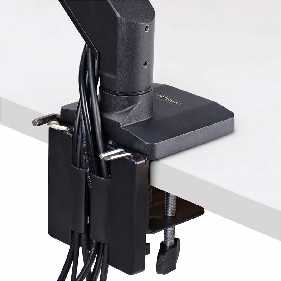 Alternate-Image4 Image for StarTech.com Crossbar Triple Monitor Desk Mount For Up To 3x 27in Screens, VESA 75x75/100x100, Tool-Less Arm Adjustments, C-Clamp/Grommet