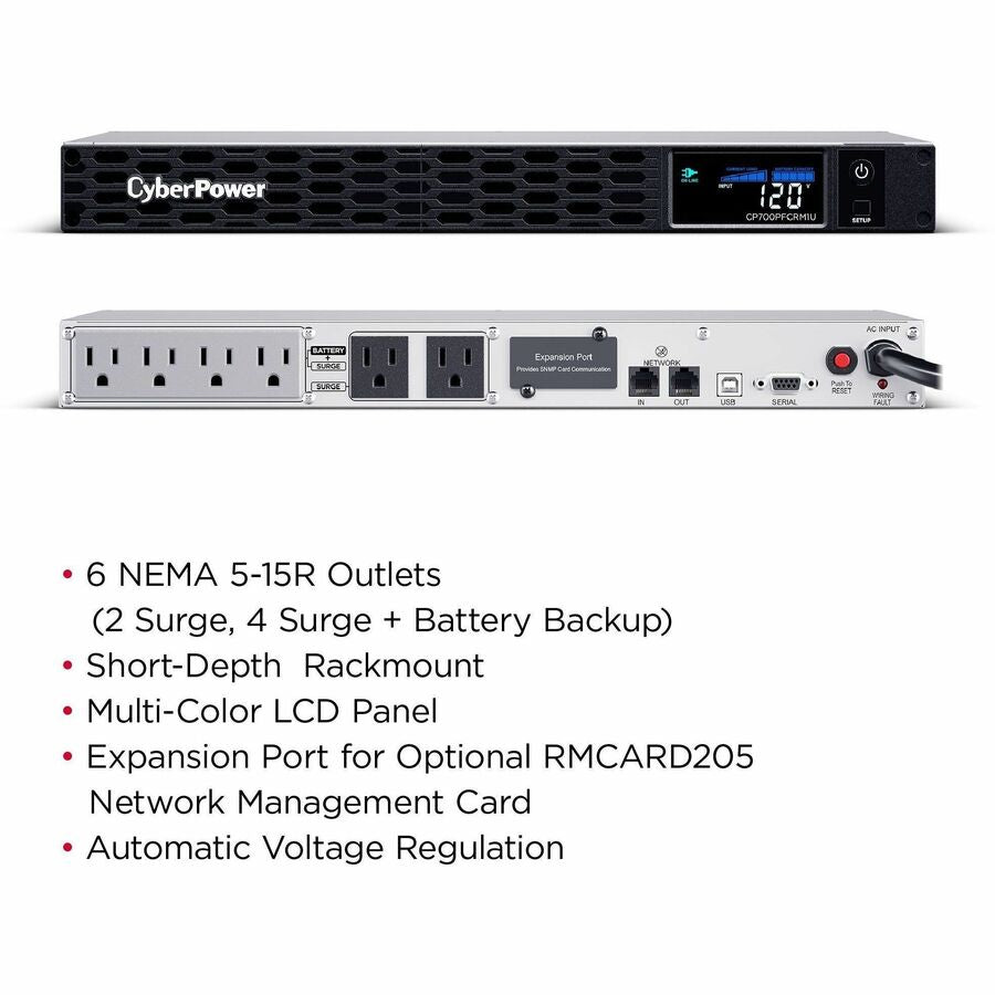 Alternate-Image3 Image for CyberPower CP700PFCRM1U PFC Sinewave UPS Systems