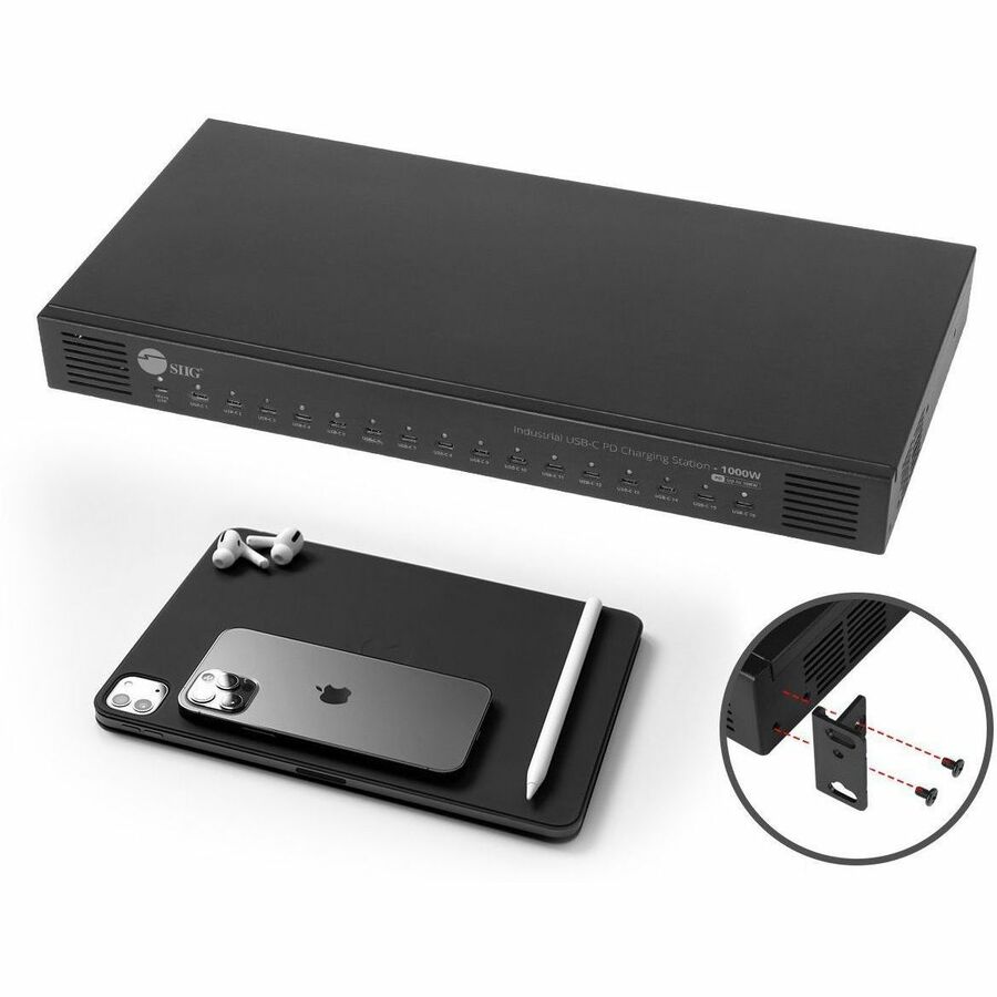 Alternate-Image8 Image for SIIG 16-Port Industrial USB-C PD Charging Station - 1000W - up to 10 USB-C 100W - up to 16 USB-C 60W