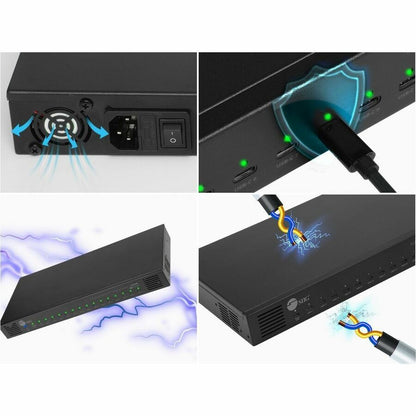 Alternate-Image5 Image for SIIG 16-Port Industrial USB-C PD Charging Station - 1000W - up to 10 USB-C 100W - up to 16 USB-C 60W