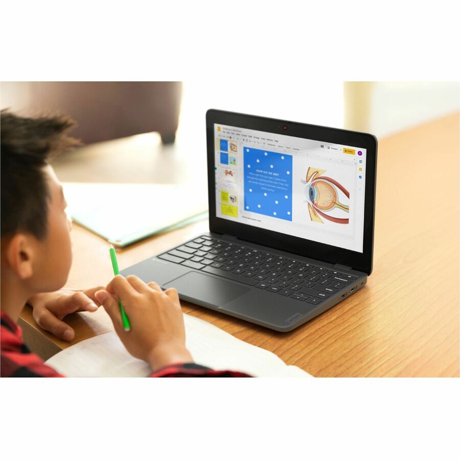 Alternate-Image10 Image for Lenovo 100e Chromebook Gen 4 82W0000WUS 11.6" Chromebook - 4G - HD - 60 Hz - Octa-core (ARM Cortex A76 + Cortex A55) - 4 GB - 32 GB Flash Memory - English Keyboard - Graphite Gray