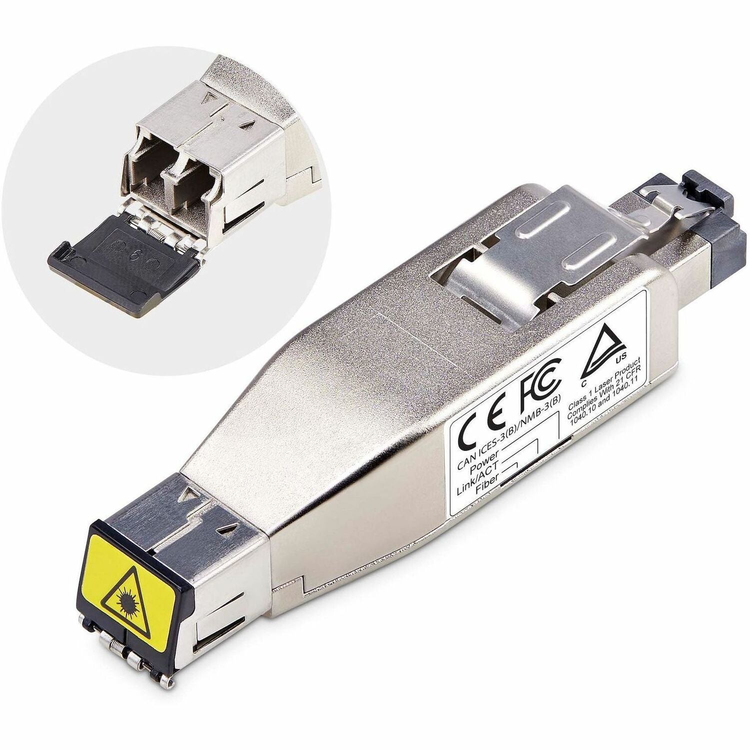 Main Image for StarTech.com Gigabit Fiber to RJ45 Ethernet Media Converter Dongle, PoE Powered, SMF/MMF, Single/Multimode Optical Fiber, TAA