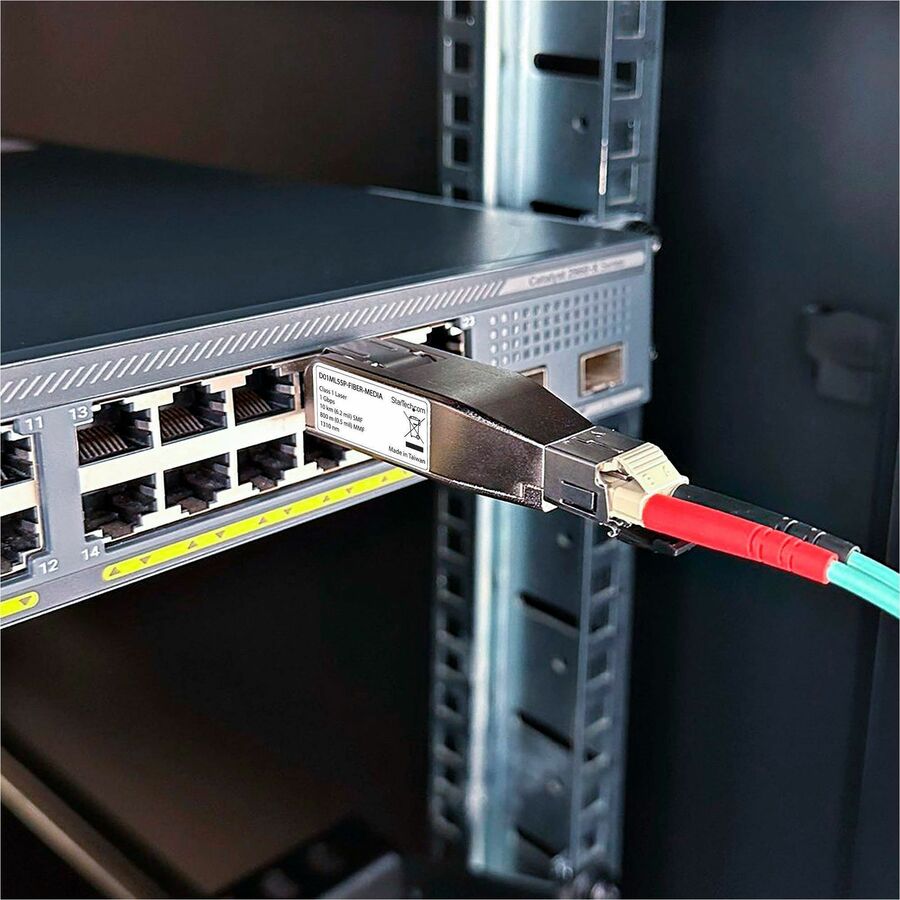 Alternate-Image6 Image for StarTech.com Gigabit Fiber to RJ45 Ethernet Media Converter Dongle, PoE Powered, SMF/MMF, Single/Multimode Optical Fiber, TAA