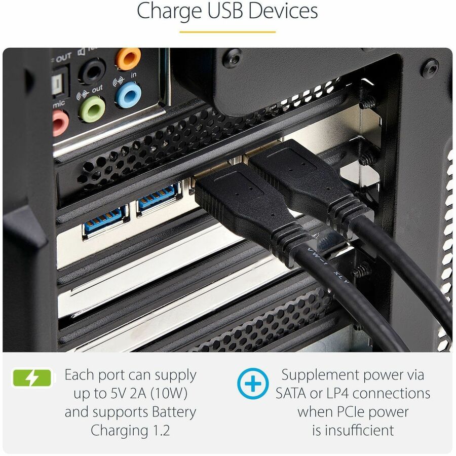 Alternate-Image5 Image for StarTech 4-Port USB PCIe Card, USB 3.2 5Gbps, PCI Express Expansion Card with 4x Independent USB Controllers, 4x USB-A Ports