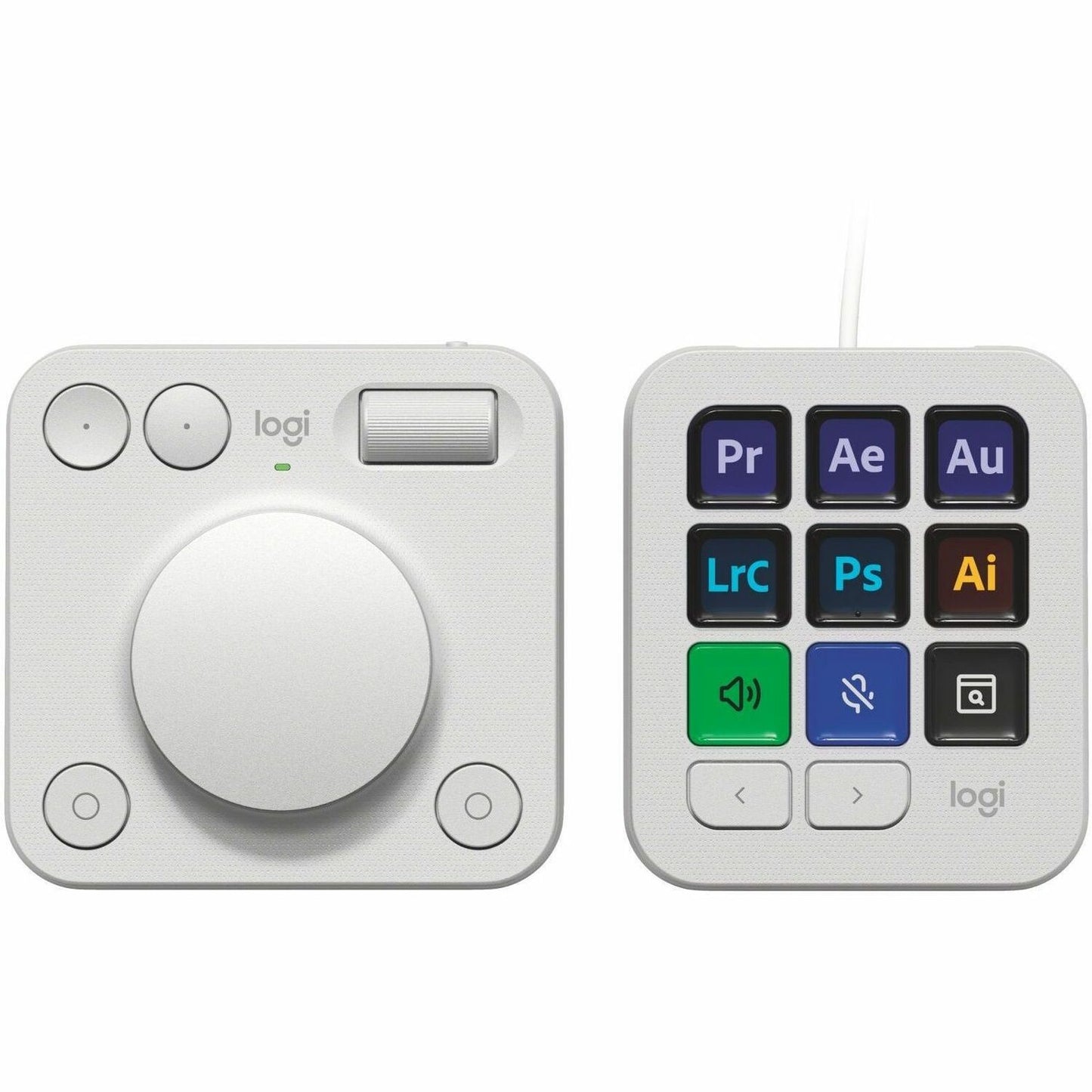 Main Image for Logitech MX Creative Console, Programmable Keypad With 9 Customizable LCD Keys and Control Dial for Graphic Design, Video Editing, Photography, use with Adobe, Zoom, Spotify and more (Pale Grey)