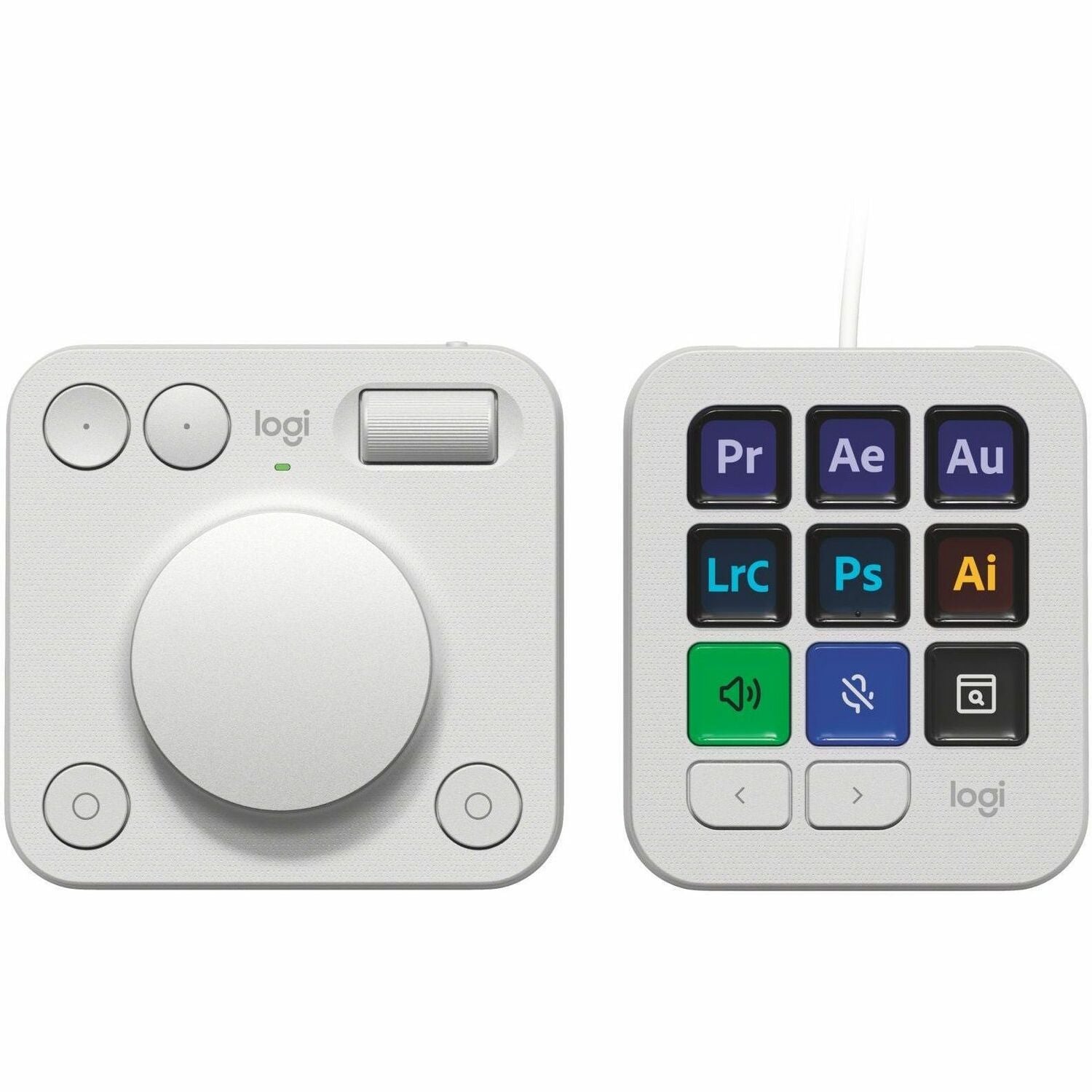 Main Image for Logitech MX Creative Console, Programmable Keypad With 9 Customizable LCD Keys and Control Dial for Graphic Design, Video Editing, Photography, use with Adobe, Zoom, Spotify and more (Pale Grey)