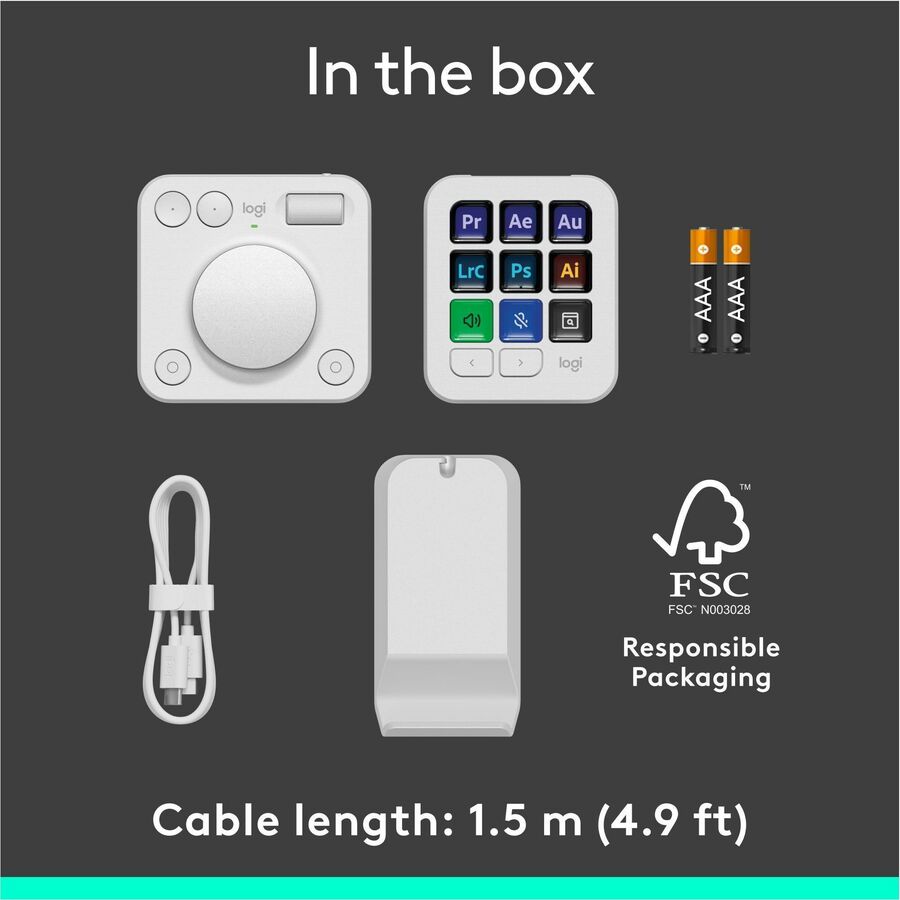 Alternate-Image10 Image for Logitech MX Creative Console, Programmable Keypad With 9 Customizable LCD Keys and Control Dial for Graphic Design, Video Editing, Photography, use with Adobe, Zoom, Spotify and more (Pale Grey)