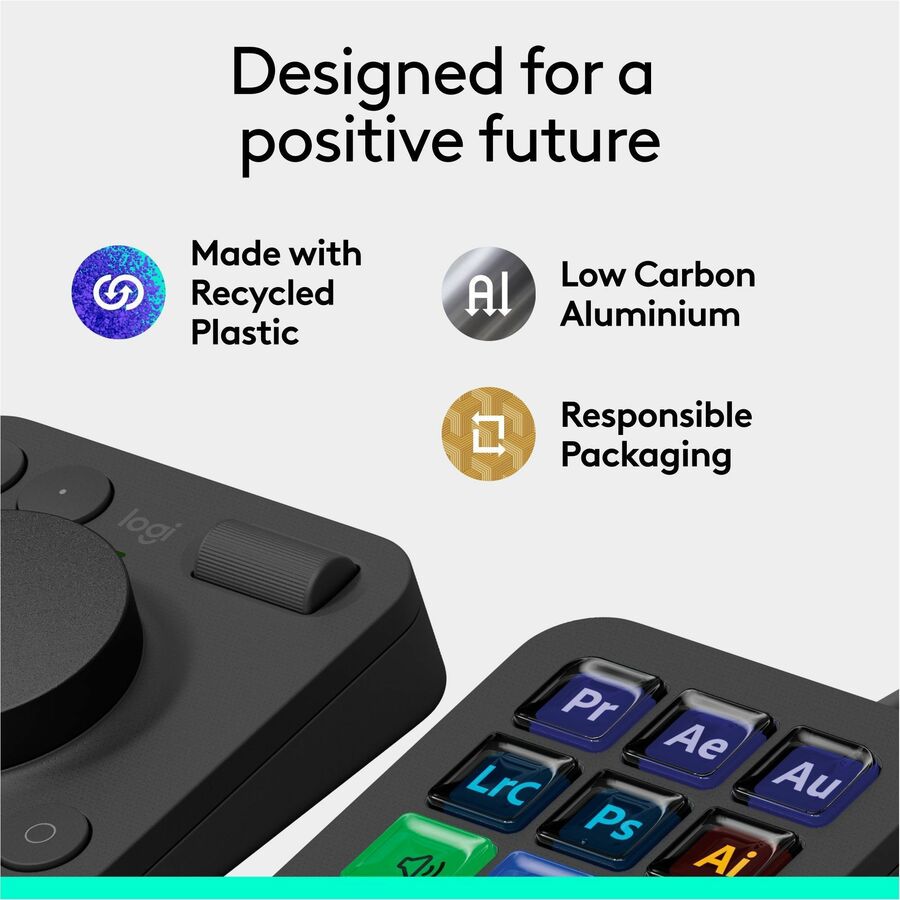 Alternate-Image9 Image for Logitech MX Creative Console, Programmable Keypad With 9 Customizable LCD Keys and Control Dial for Graphic Design, Video Editing, Photography, use with Adobe, Zoom, Spotify and more (Graphite)