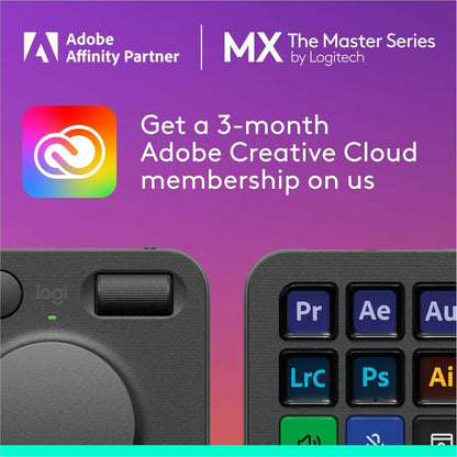 Alternate-Image2 Image for Logitech MX Creative Console, Programmable Keypad With 9 Customizable LCD Keys and Control Dial for Graphic Design, Video Editing, Photography, use with Adobe, Zoom, Spotify and more (Graphite)