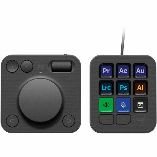 Main Image for Logitech MX Creative Console, Programmable Keypad With 9 Customizable LCD Keys and Control Dial for Graphic Design, Video Editing, Photography, use with Adobe, Zoom, Spotify and more (Graphite)
