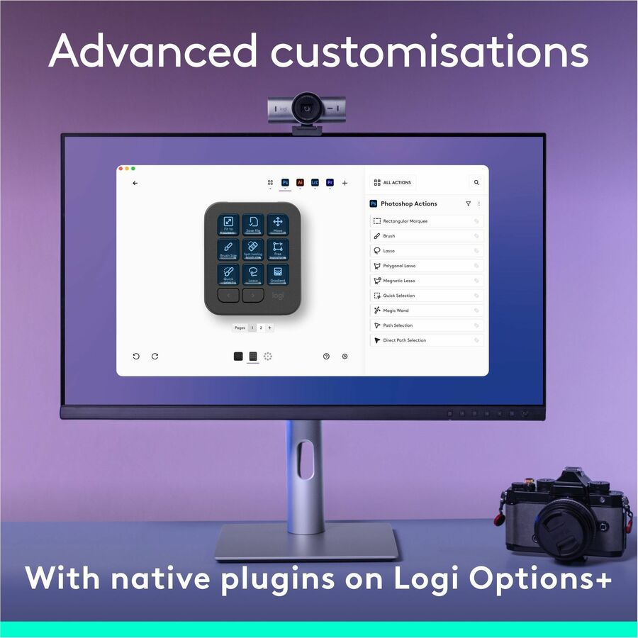 Alternate-Image4 Image for Logitech MX Creative Console, Programmable Keypad With 9 Customizable LCD Keys and Control Dial for Graphic Design, Video Editing, Photography, use with Adobe, Zoom, Spotify and more (Graphite)