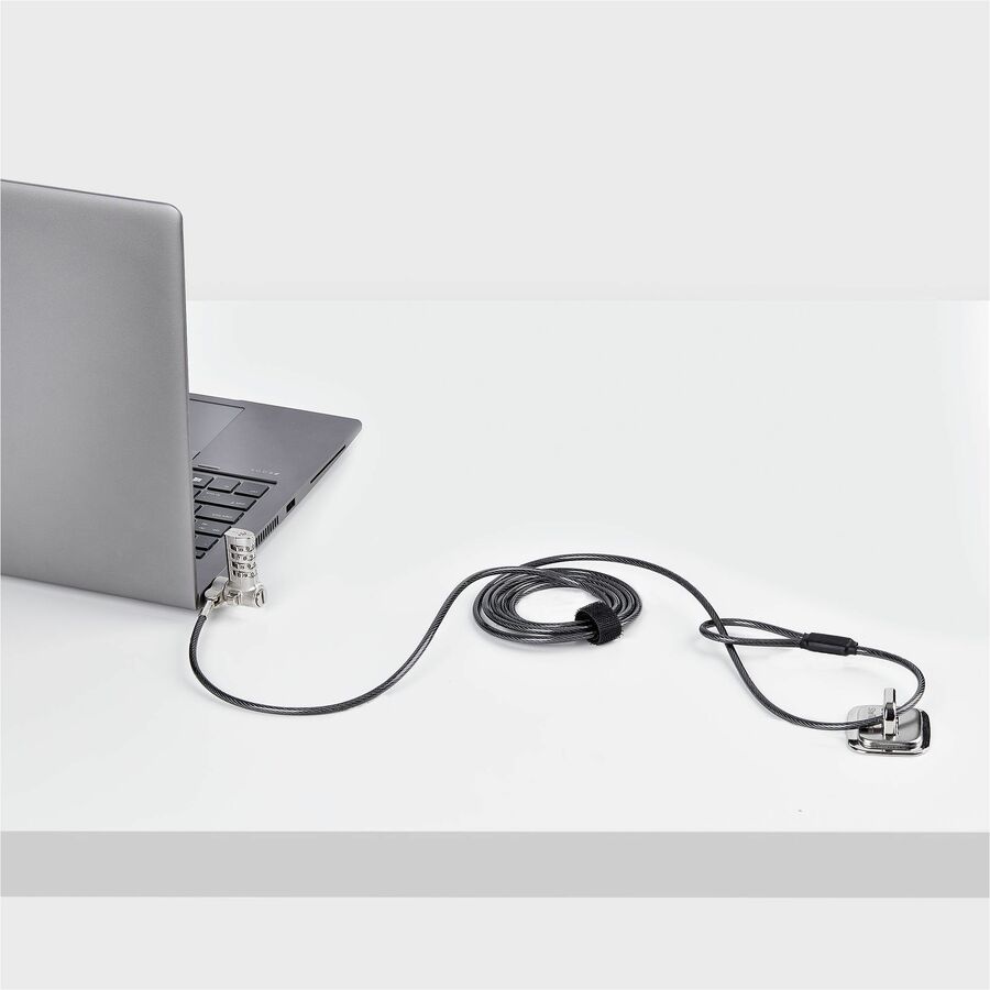 Alternate-Image7 Image for StarTech Universal Laptop Cable Lock 6.6ft, Serialized Combo Security Cable For Notebook, Compatible w/Noble Wedge&reg;/Nano/K-Slot, TAA