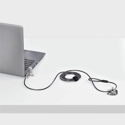 Alternate-Image7 Image for StarTech Universal Laptop Cable Lock 6.6ft, Serialized Combo Security Cable For Notebook, Compatible w/Noble Wedge&reg;/Nano/K-Slot, TAA