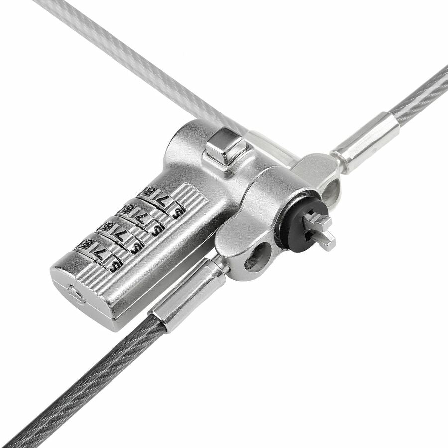 Alternate-Image5 Image for StarTech Universal Laptop Cable Lock 6.6ft, Serialized Combo Security Cable For Notebook, Compatible w/Noble Wedge&reg;/Nano/K-Slot, TAA