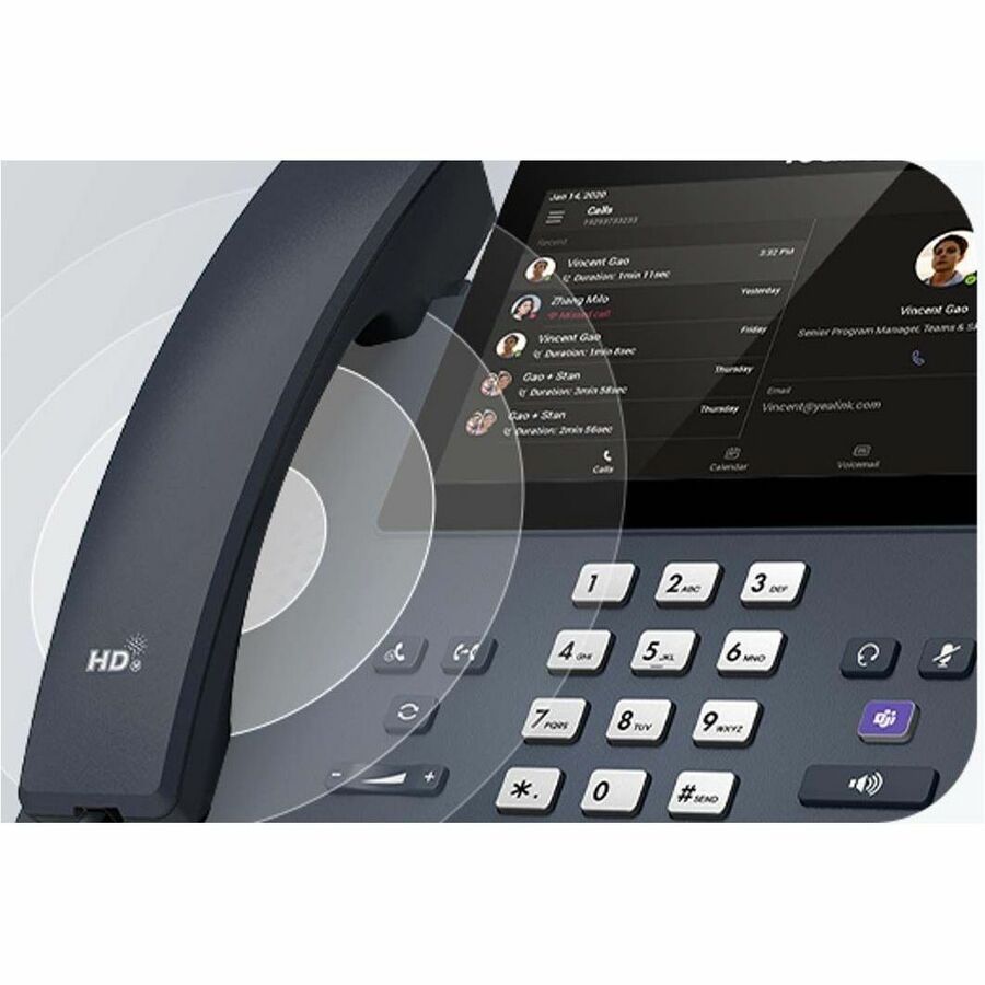 Alternate-Image2 Image for Yealink IP Phone - Corded - Bluetooth, Wi-Fi - Wall Mountable, Desktop - Classic Gray