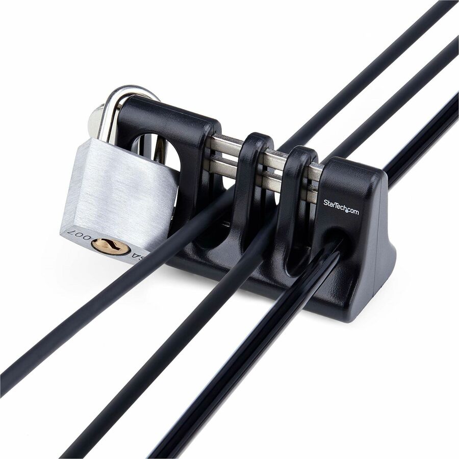 Alternate-Image5 Image for StarTech.com Peripheral Cable Anchor Lock, Secure Keyboard/Mouse For Shared Computer, Cable Trap w/Metal Plate, Use w/Laptop Security Cable