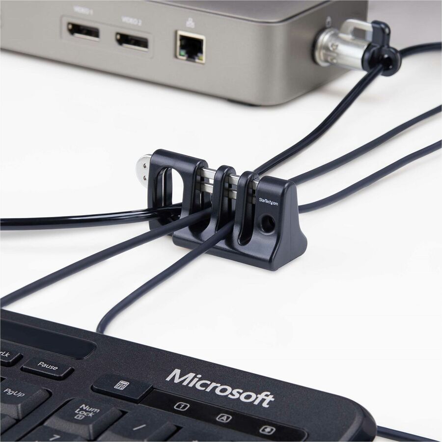 Alternate-Image6 Image for StarTech.com Peripheral Cable Anchor Lock, Secure Keyboard/Mouse For Shared Computer, Cable Trap w/Metal Plate, Use w/Laptop Security Cable