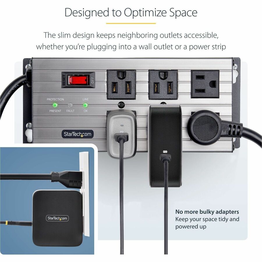 Alternate-Image2 Image for StarTech.com 140W USB-C Wall Charger, USB-IF Certified, PD 3.1 Portable GaN Charging Power Adapter, 6ft/1.8m USB-C to USB-C Cable