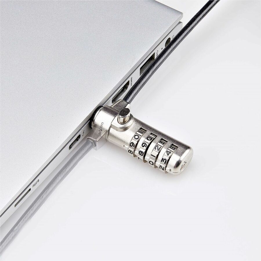 Alternate-Image5 Image for StarTech.com Slim Lock K-Slot Compatible, 6.6ft (2m) Combination Locking Cable, Desk Anti-Theft Security For Laptop/Notebook Computer