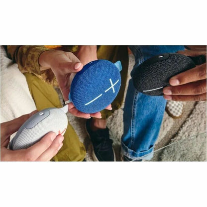 Alternate-Image8 Image for ULTIMATE EARS MINIROLL Ultra-Portable Waterproof Bluetooth Speaker, Big Bass, IP67 Dustproof, 131 ft (40 m) Range - Revive Grey