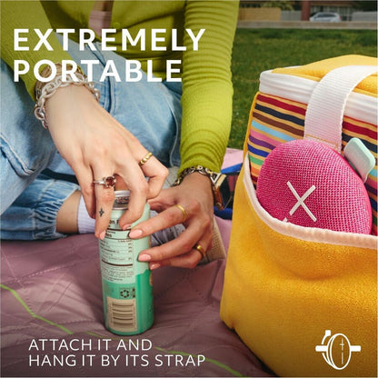 Alternate-Image1 Image for ULTIMATE EARS MINIROLL Ultra-Portable Waterproof Bluetooth Speaker, Big Bass, IP67 Dustproof, 131 ft (40 m) Range - Calming Pink
