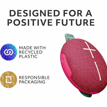 Alternate-Image7 Image for ULTIMATE EARS MINIROLL Ultra-Portable Waterproof Bluetooth Speaker, Big Bass, IP67 Dustproof, 131 ft (40 m) Range - Calming Pink
