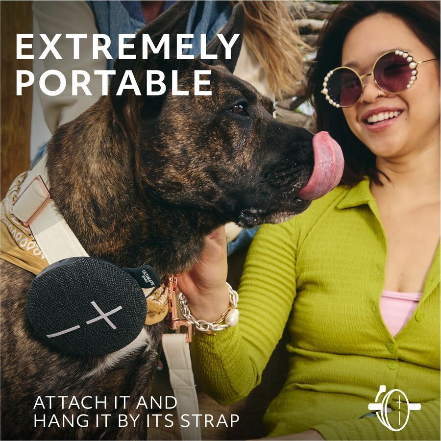 Alternate-Image1 Image for ULTIMATE EARS MINIROLL Ultra-Portable Waterproof Bluetooth Speaker, Big Bass, IP67 Dustproof, 131 ft (40 m) Range - Gentle Black