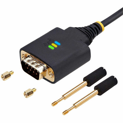 Alternate-Image6 Image for StarTech.com 6.6ft/2m USB to Null Modem Serial Adapter Cable, COM Retention, FTDI, RS232, Changeable DB9 Screws/Nuts, Windows/macOS/Linux