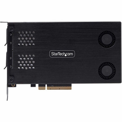 Alternate-Image3 Image for StarTech Dual-Bay M.2 NVMe SSD to PCIe x8 Removable Mobile Rack; Bifurcation Required; Tool-less Installation, PCIe Hot-Swap Drive Bay