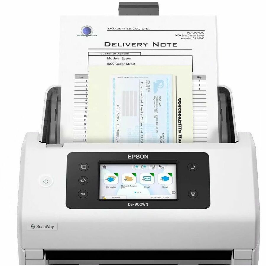 Front Image for Epson WorkForce DS-900WN Cordless Sheetfed Scanner - 600 x 600 dpi Optical