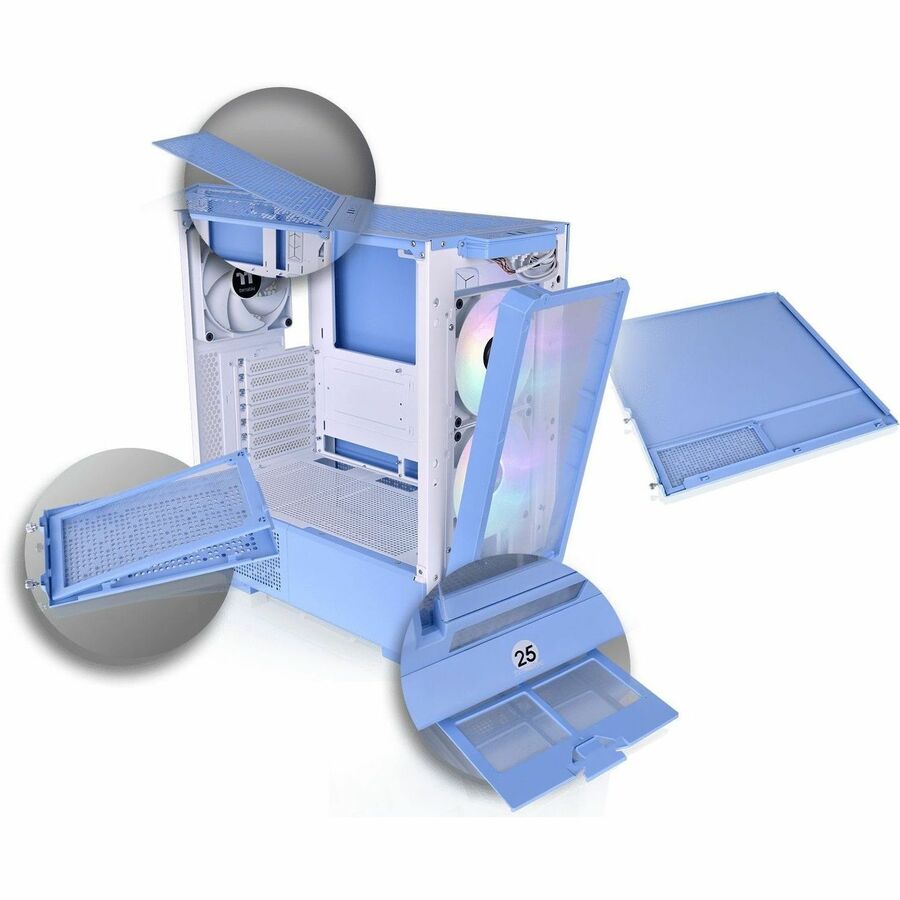 Alternate-Image1 Image for Thermaltake Ceres 350 MX Hydrangea Blue Mid Tower Chassis
